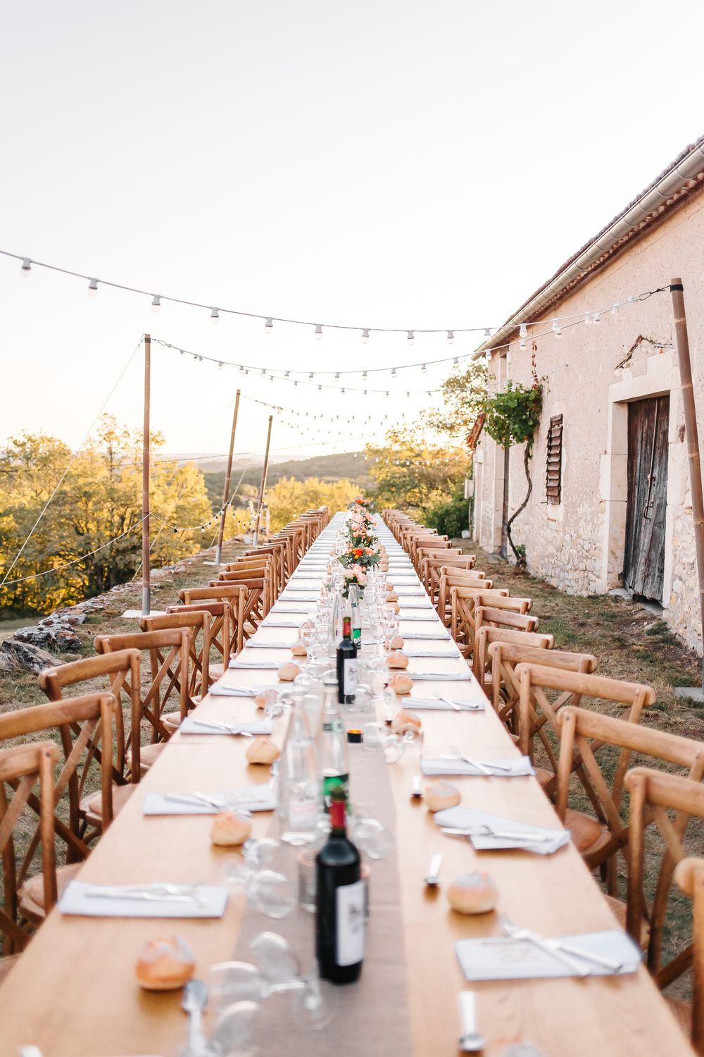 la table du diner de mariage