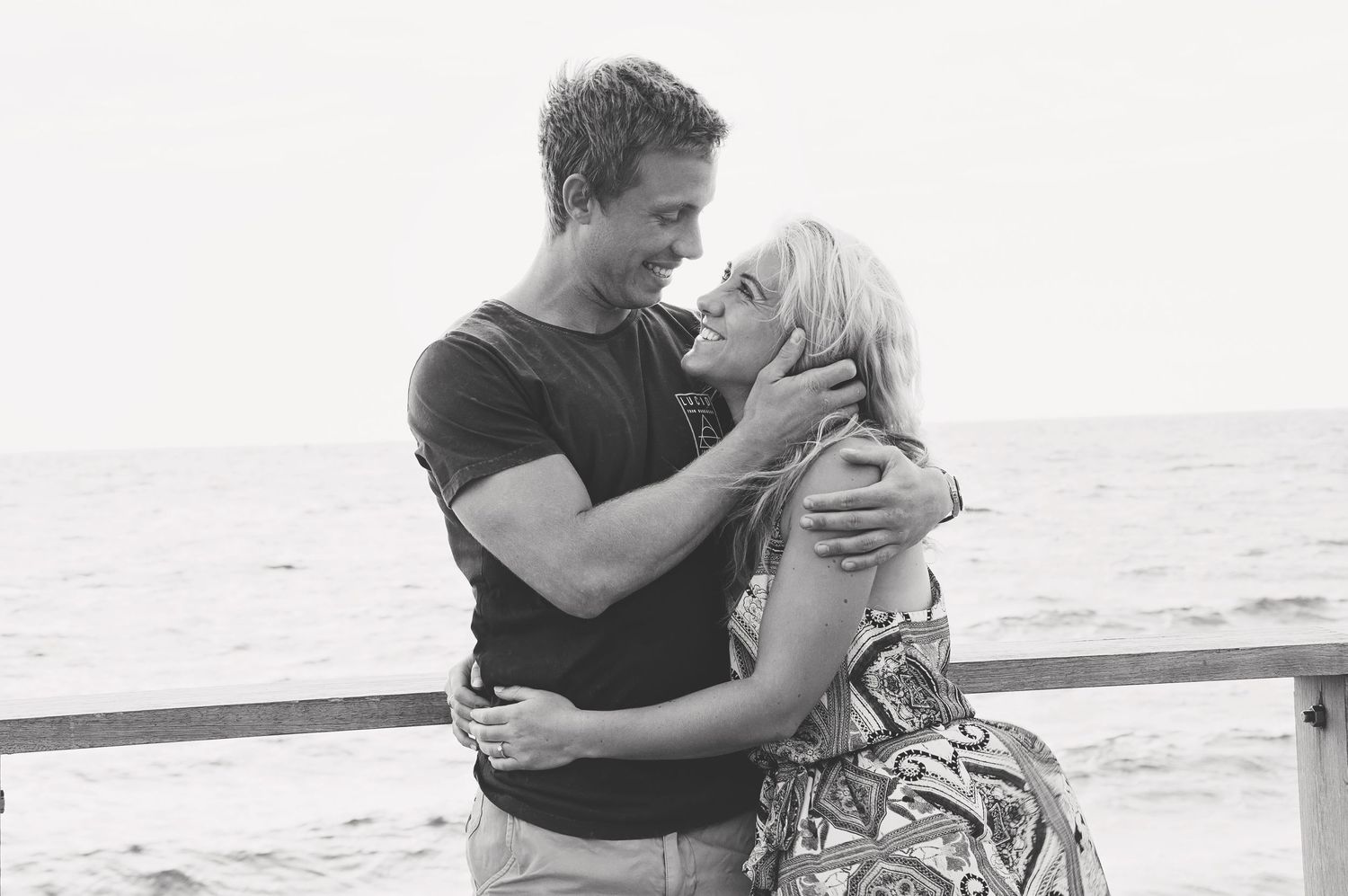 couple embracing and looking at each other