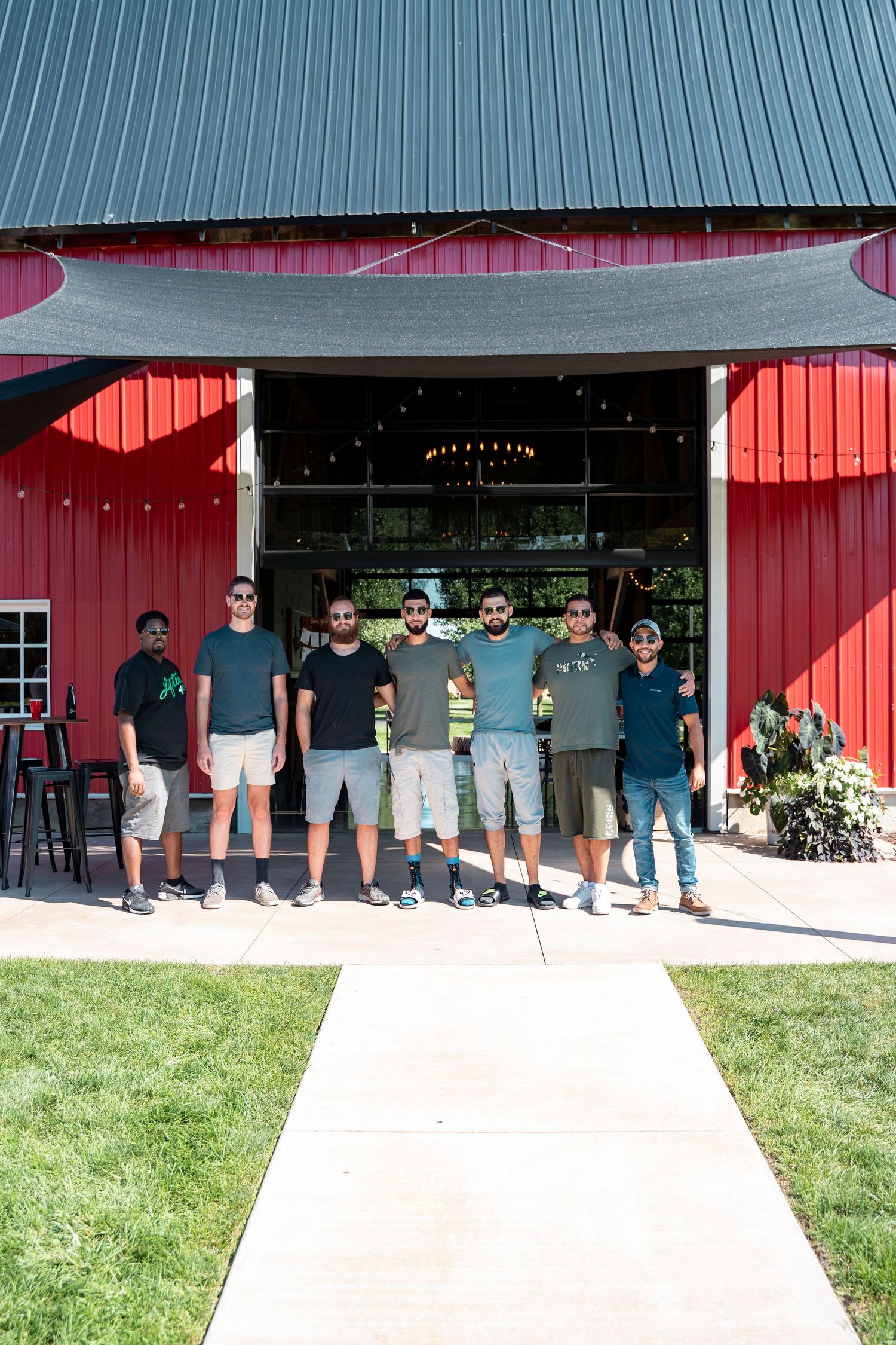 Groomsmen not ready for the ceremony - Almost Fantasy - Blue Heron Barn