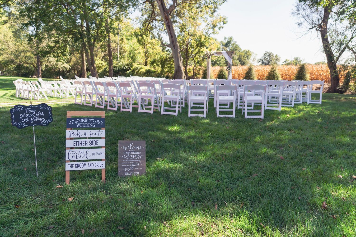 Blue Heron Barn Kalamazoo Wedding Venue - Photographer and Videographer Almost Fantasy - Ceremony Set up