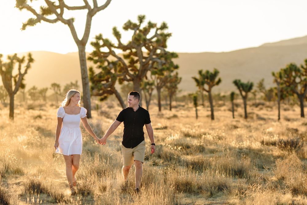 holding hands at joshua tree national park