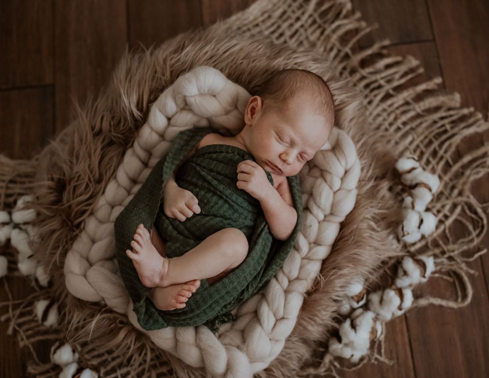 Lifestyle baby photography in Denver NC with earthy tones