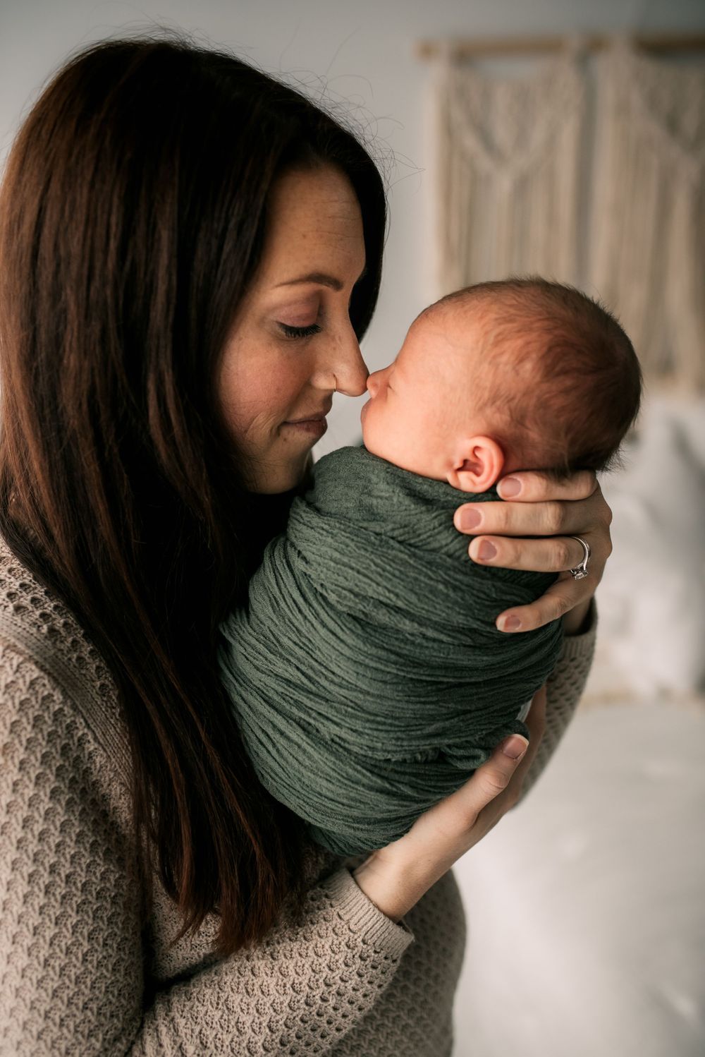 mother and baby nose to nose