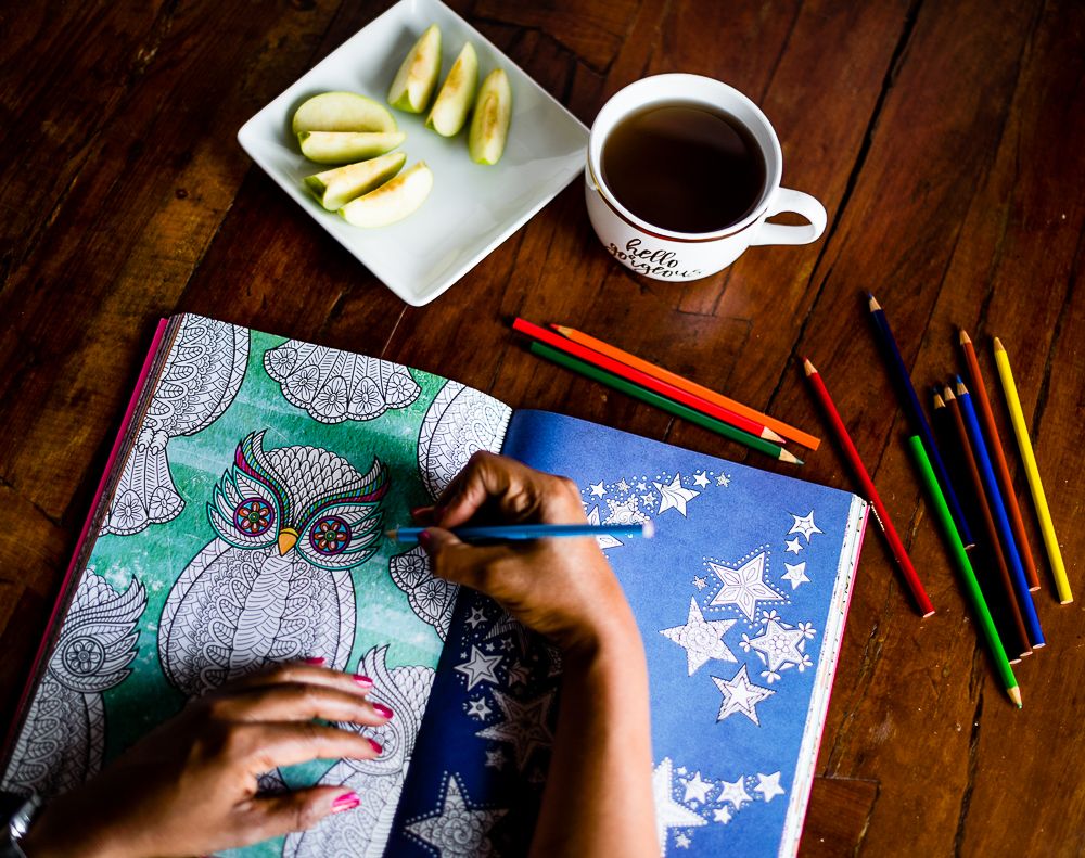 adult coloring books, lifestyle, branding, relaxing projects