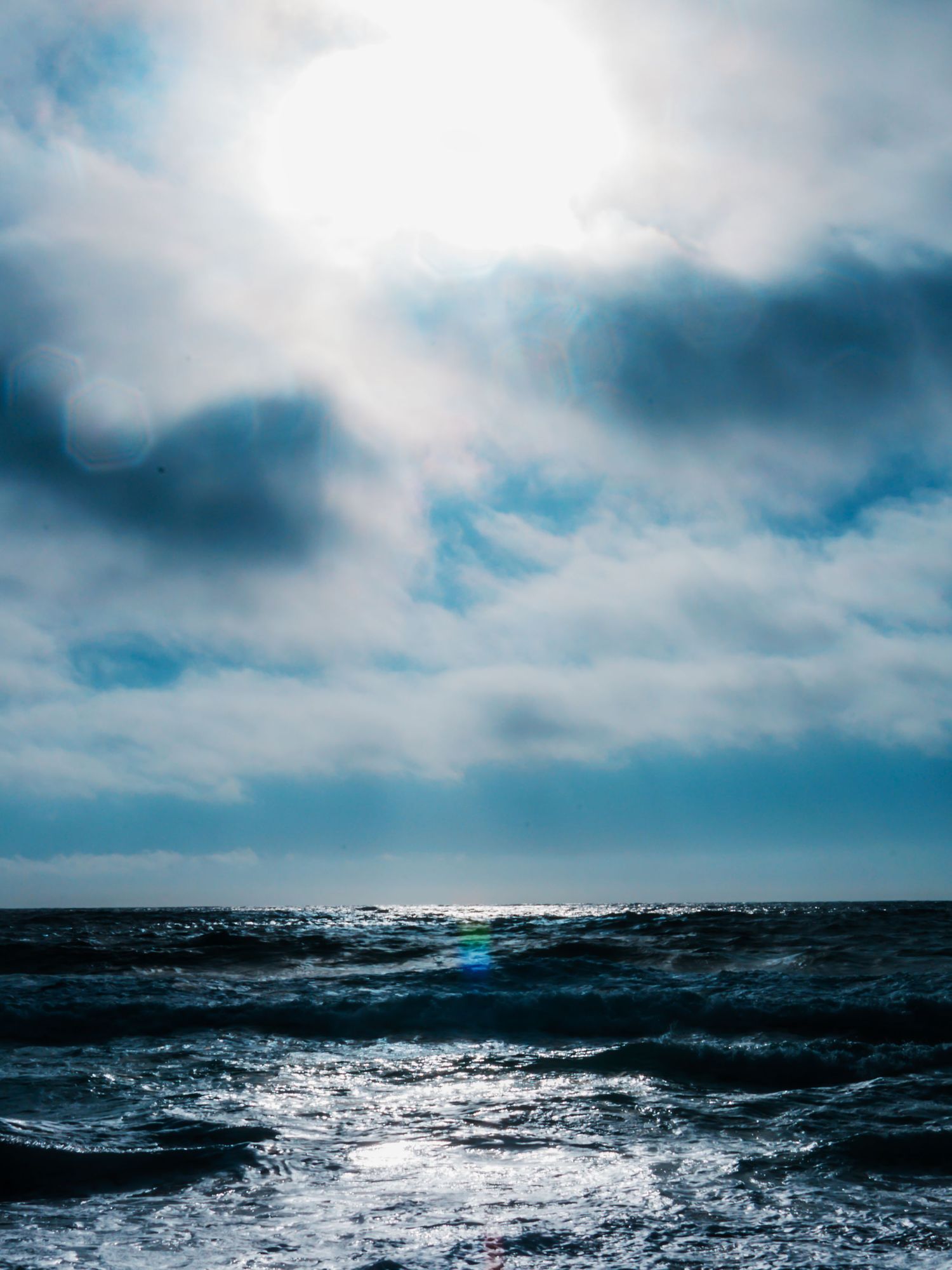 ocean view, clouds and sunlight