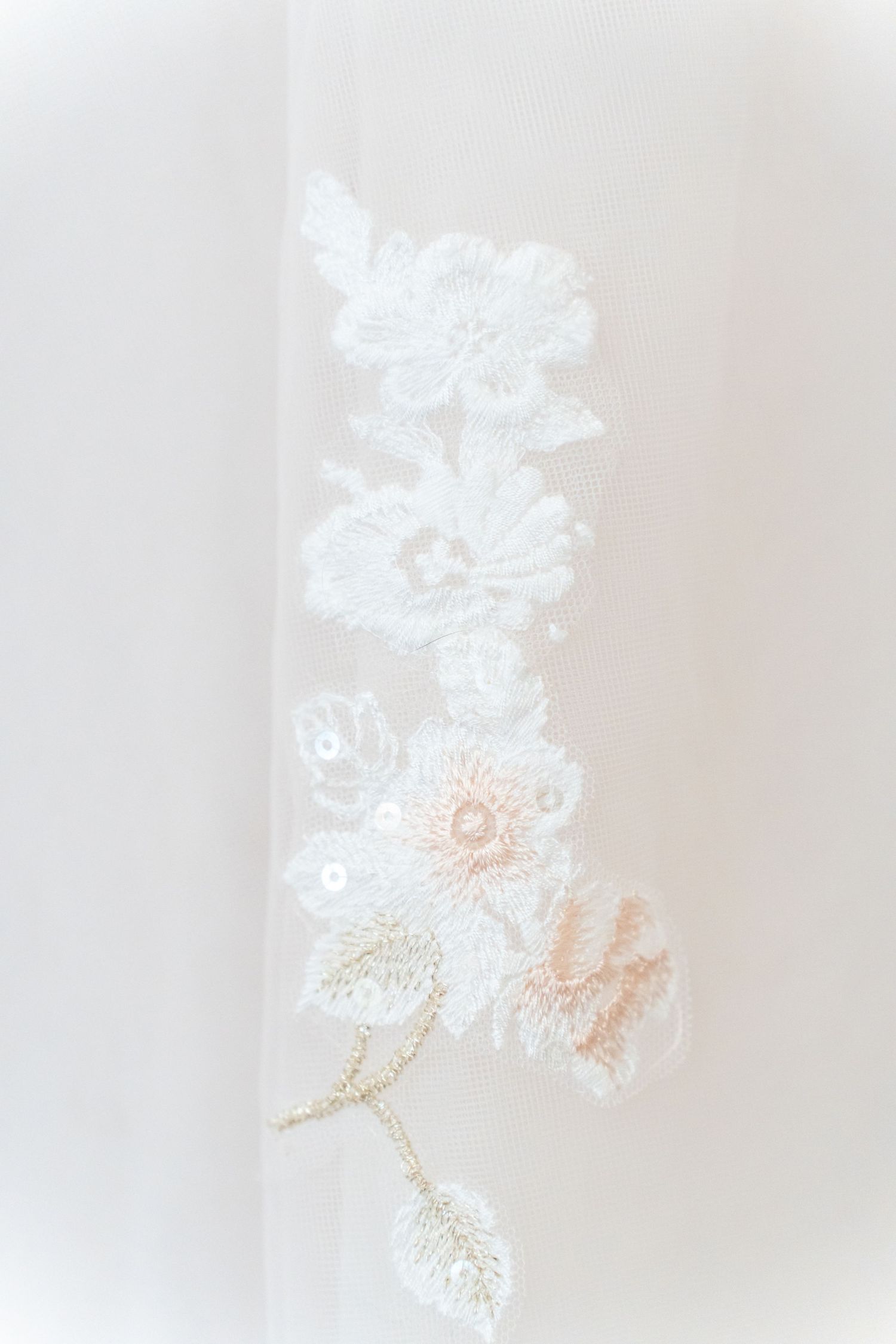 detail on the wedding gown