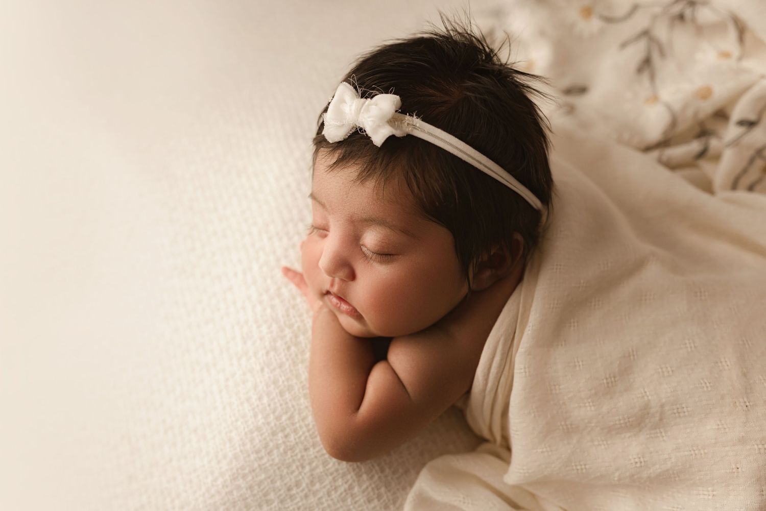 baby girl asleep in redlands ca newborn photography session
