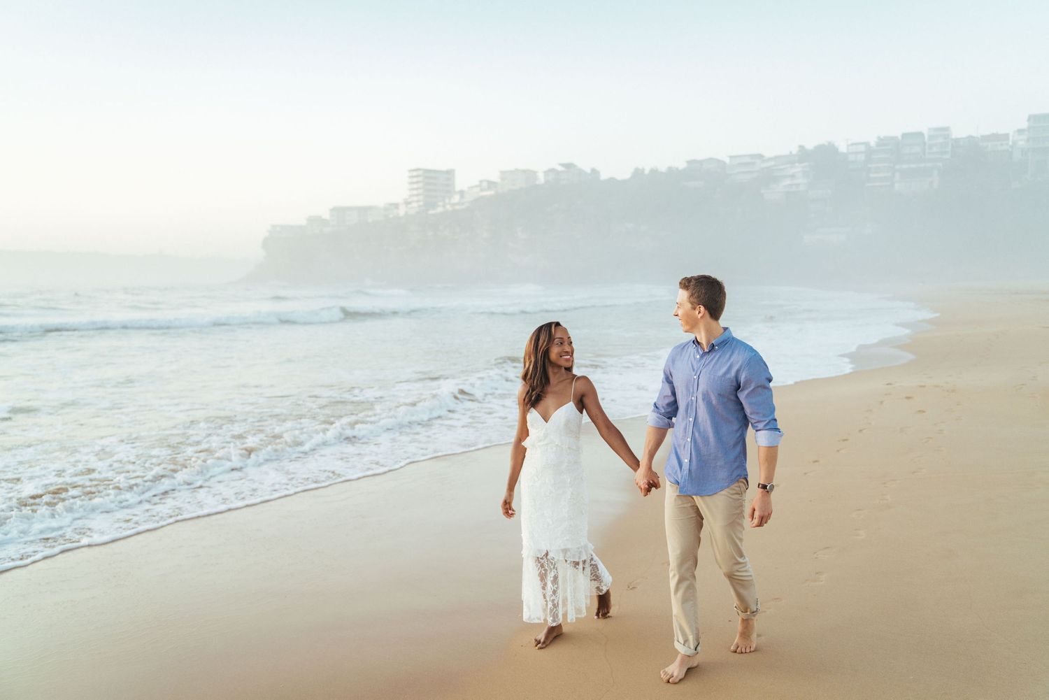 Dee Why beach engagement capture by Bill Chen photographer