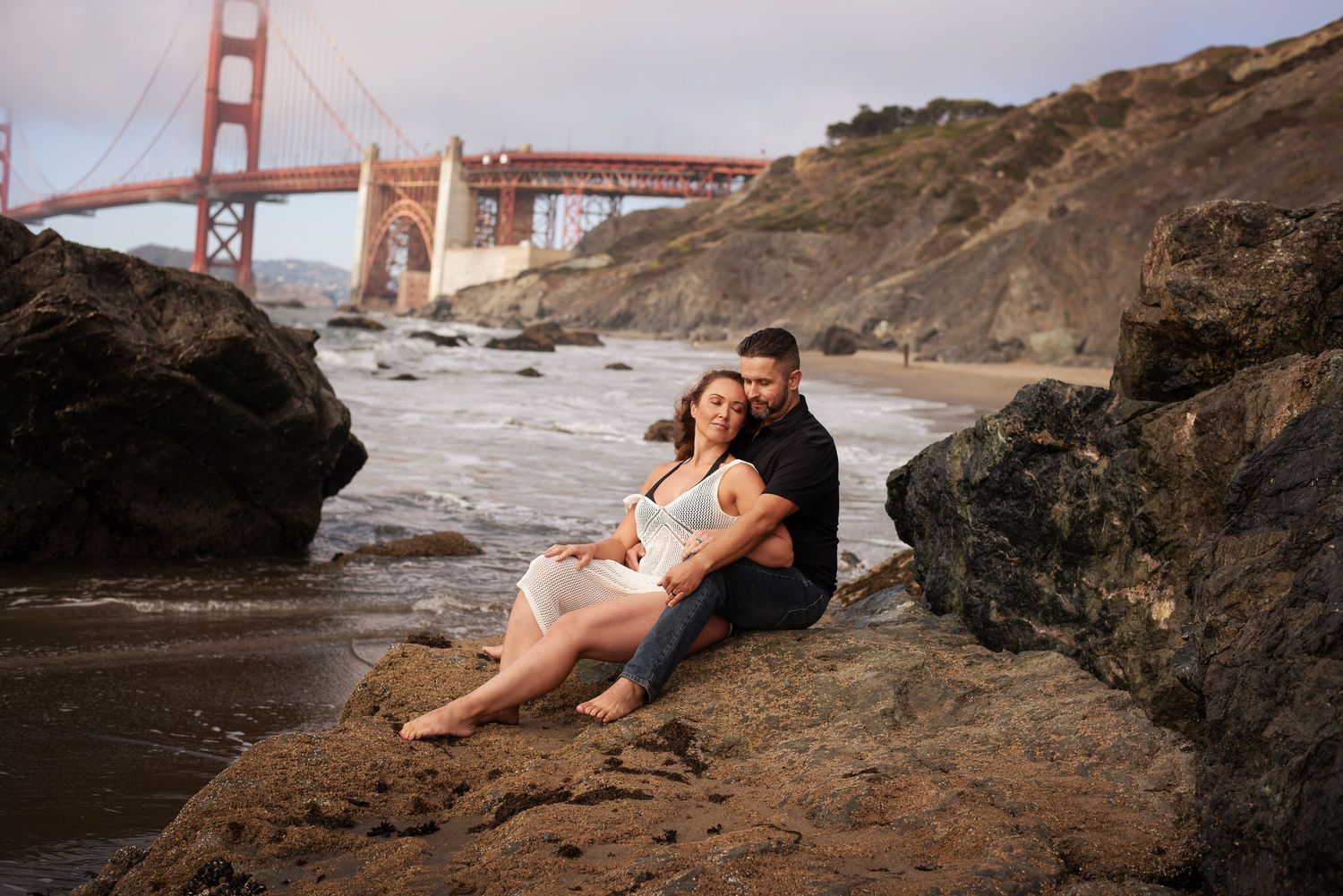 Romantic couple in San Francisco, elopement, engagement session