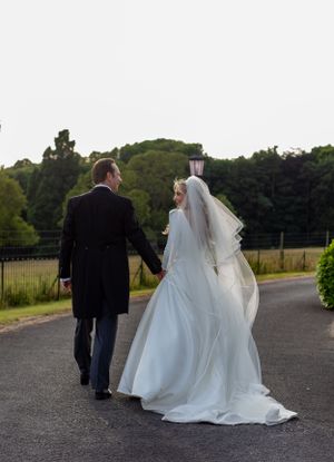 wedding bride and groom smiles