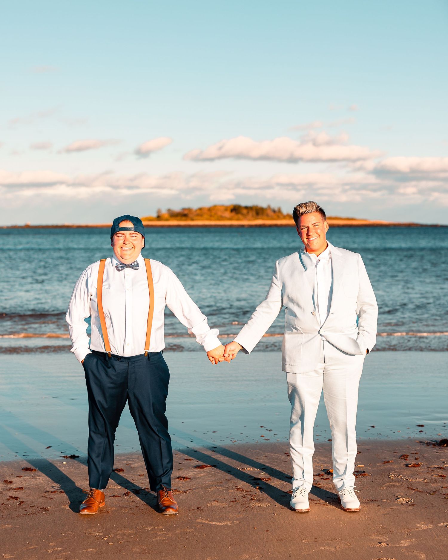 golden hour LGBTQ+ wedding photos in Kennebunkport me