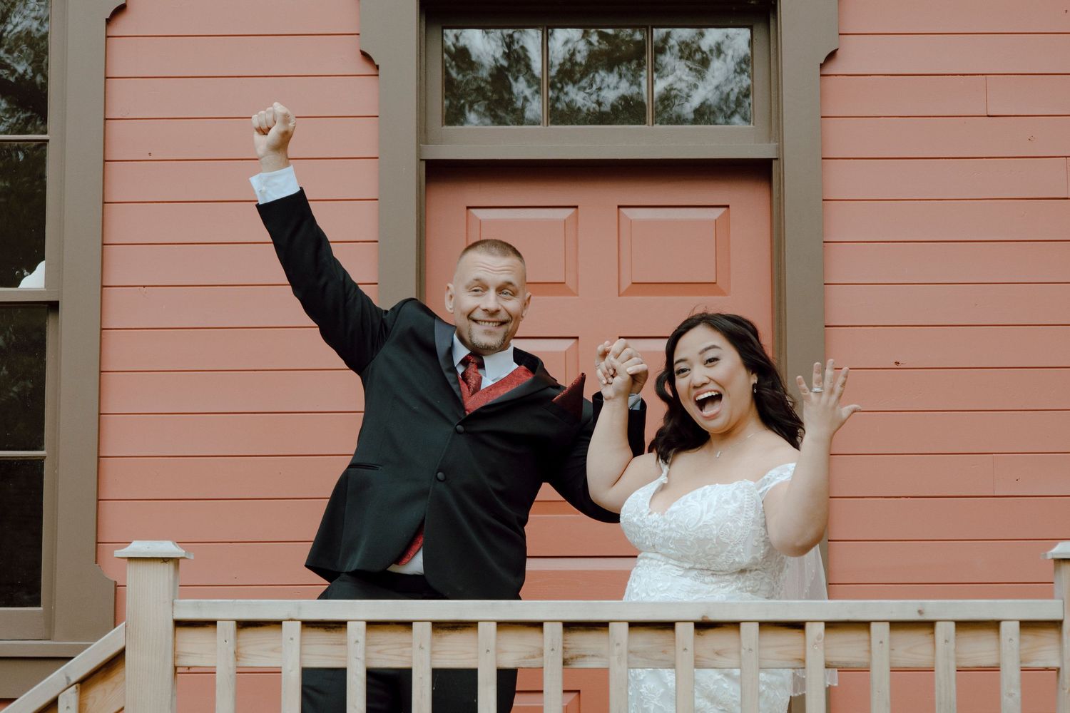 Groom and Bride happily married