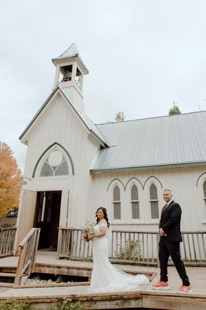 Groom and Bride walking down the church