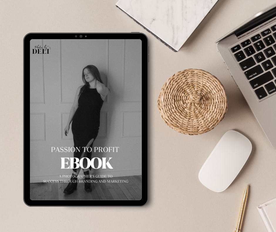 Mockup of digital ebook displayed on tablet next to laptop mouse and woven coaster.