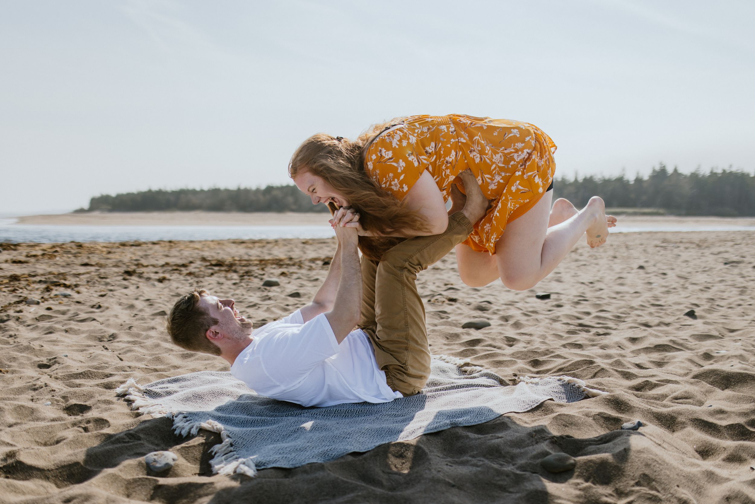 Summer engagement session at Lawrencetown Beach Provincial Park outside of Halifax, Nova Scotia
