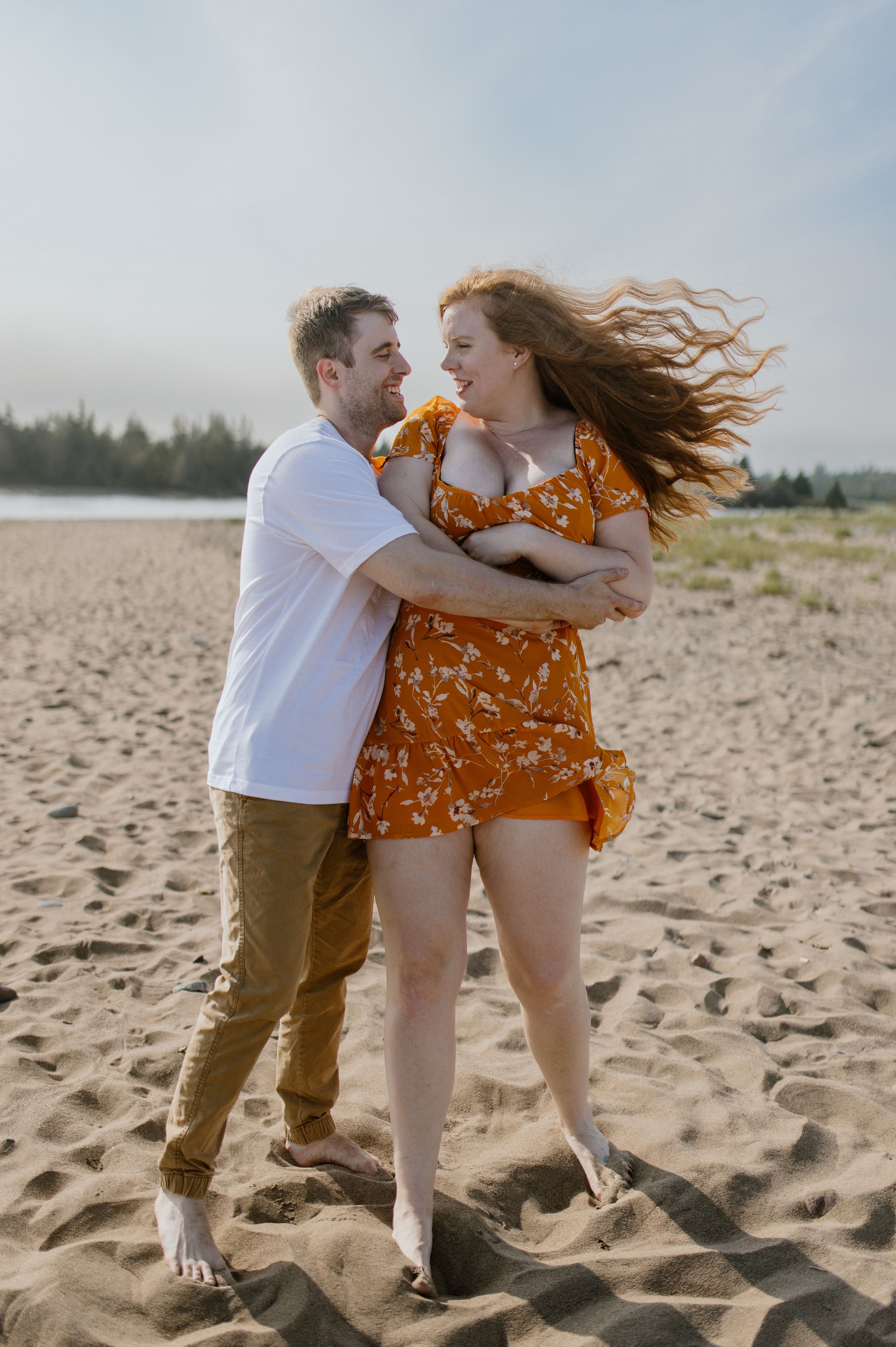 Summer engagement session at Lawrencetown Beach Provincial Park outside of Halifax, Nova Scotia
