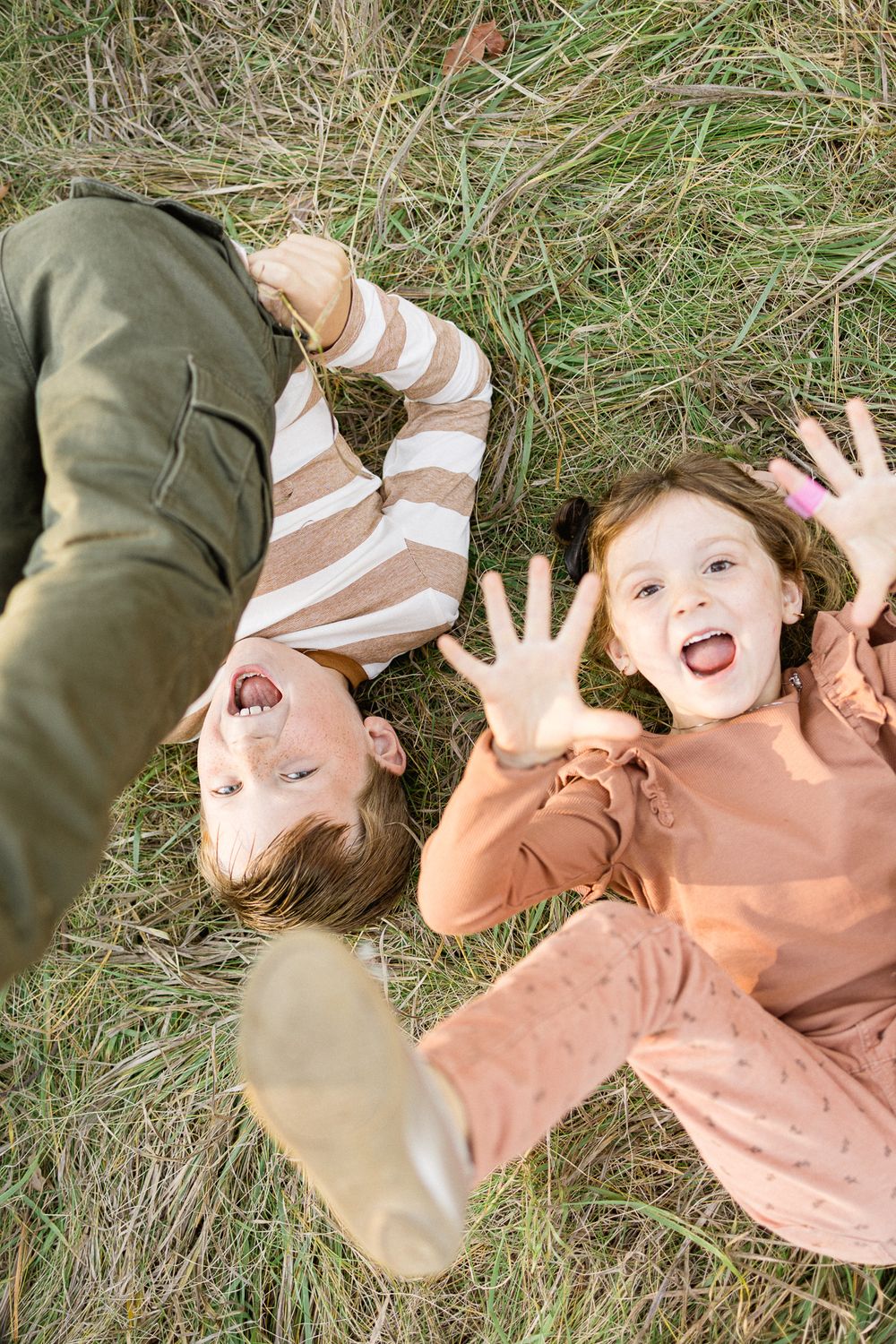 brother and sister having fun, playful children