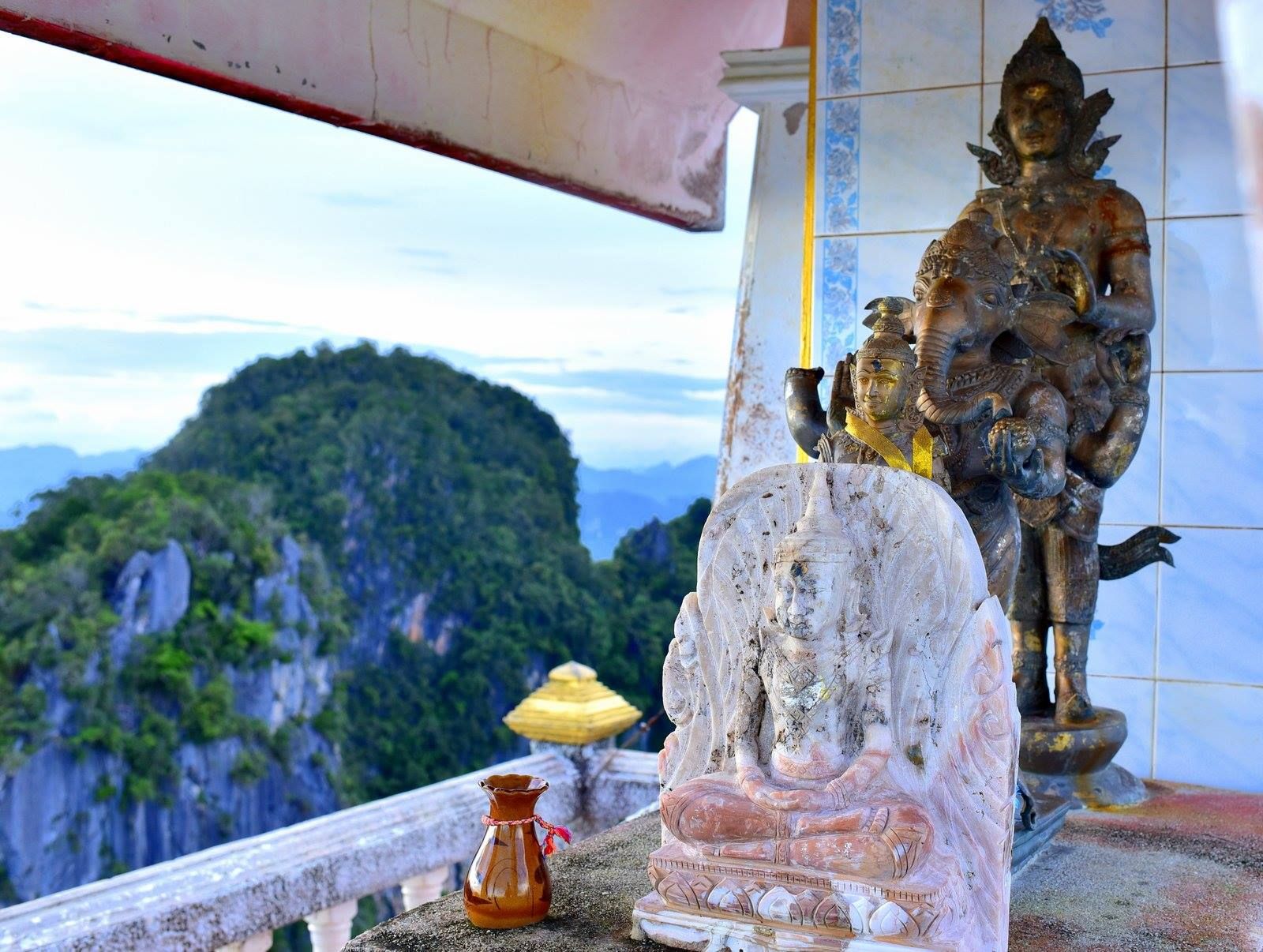 A buddha statue at the top of Mountain Buddha Temple in Ao Nang, Thailand