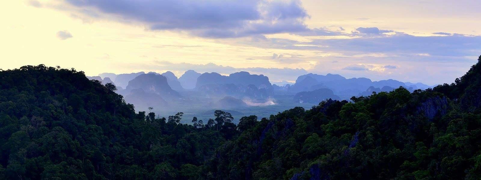 the view from the top of Mountain Buddha Temple in Ao Nang, Thailand