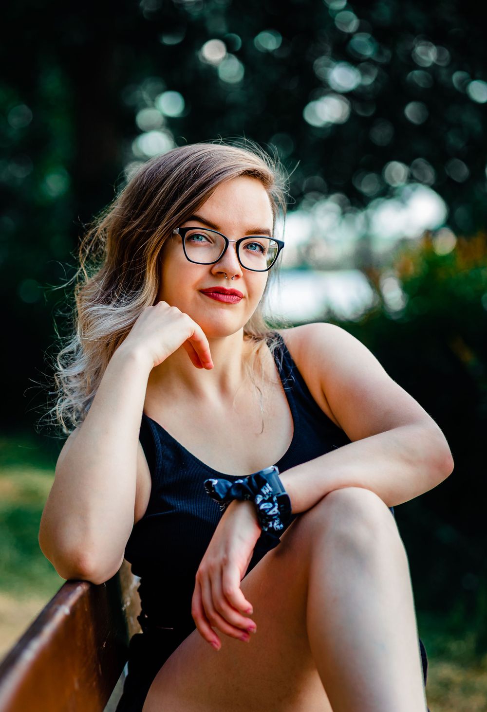 Woman on a bench