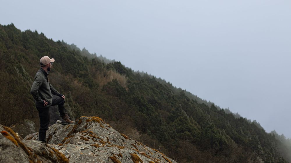 Overseeing the foggy valley near Phedi, Nepal
