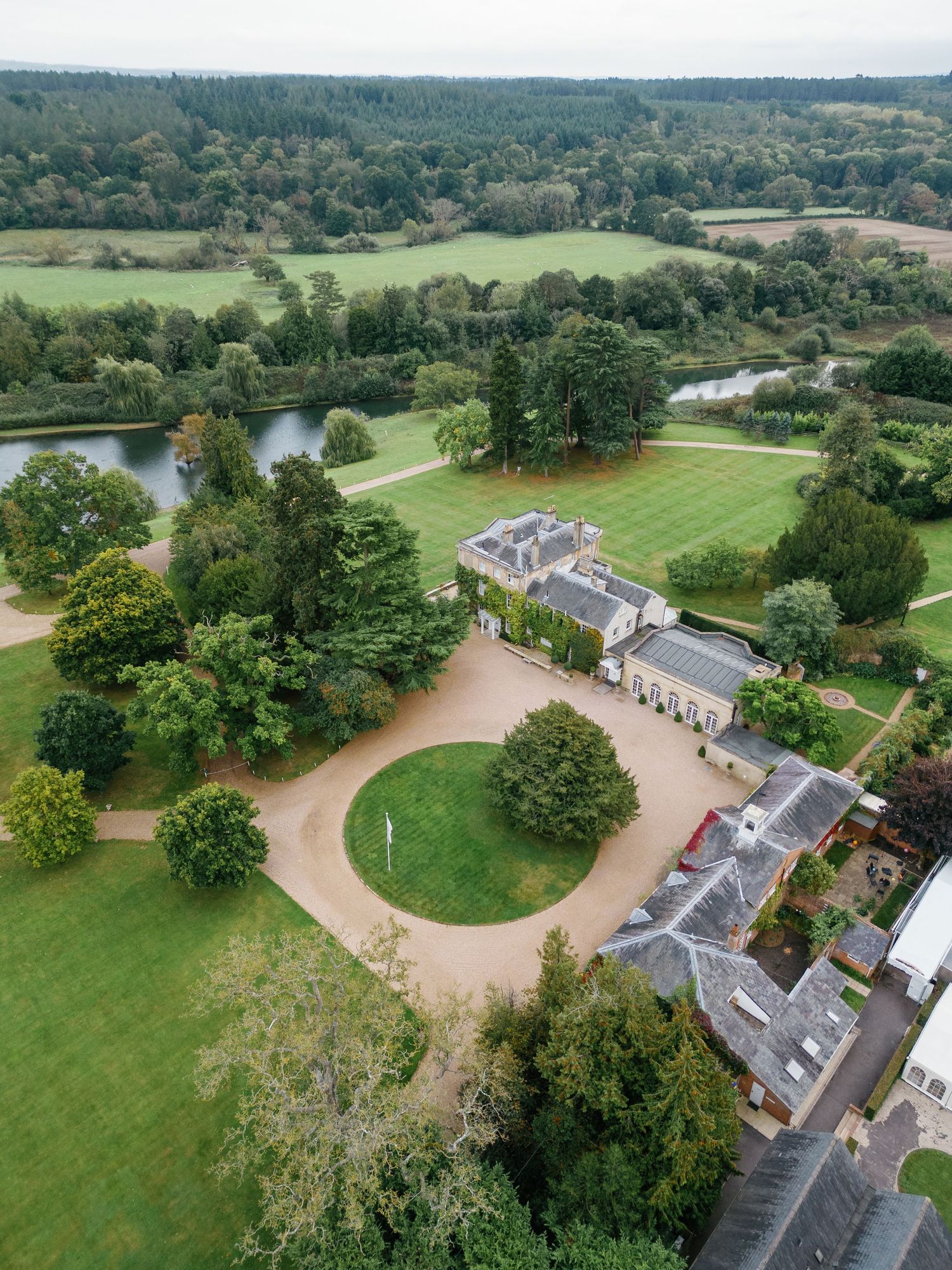 Aerial Drone Photo of Northbrook Park Wedding Venue - Photographer Mykola Tsap Photography