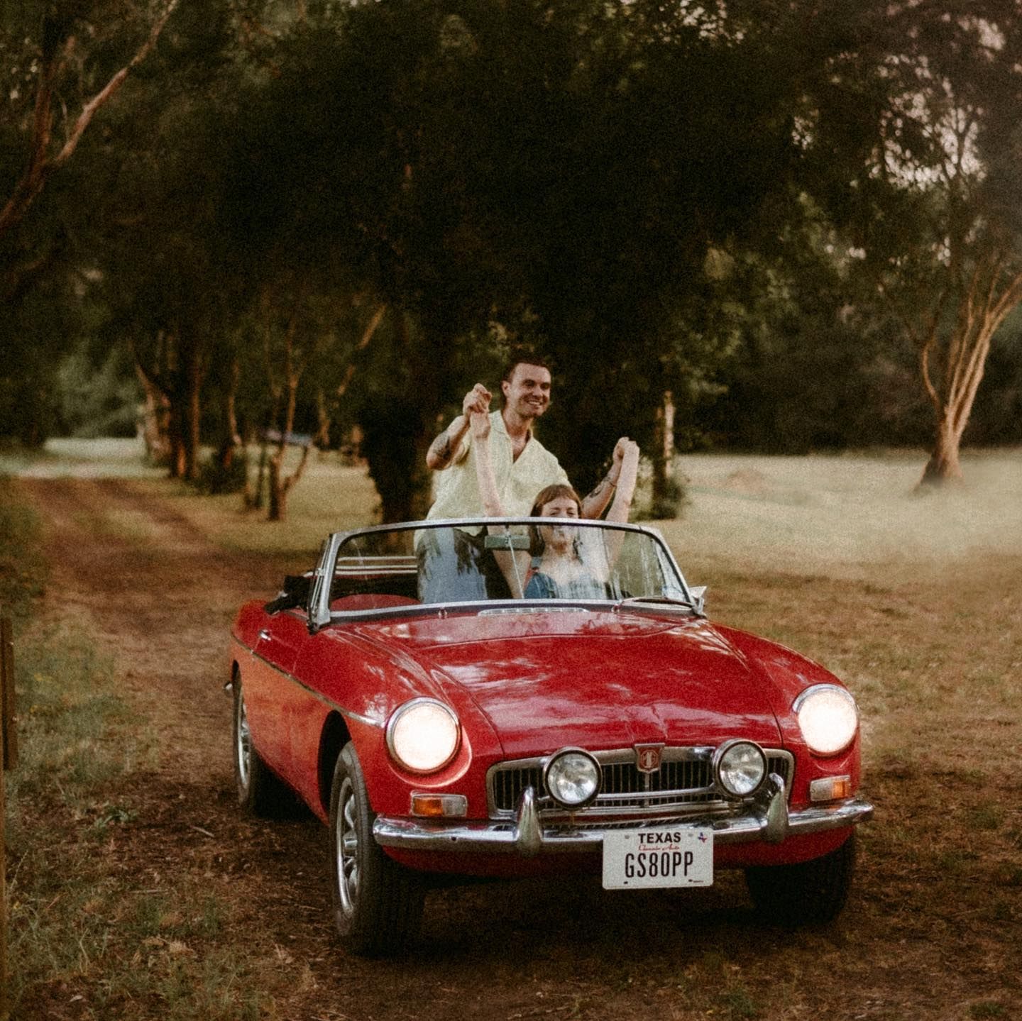 Katy Montoya Photography - Kenedy, Texas Photographer - Couple in Vintage Car in Ledbetter, Texas