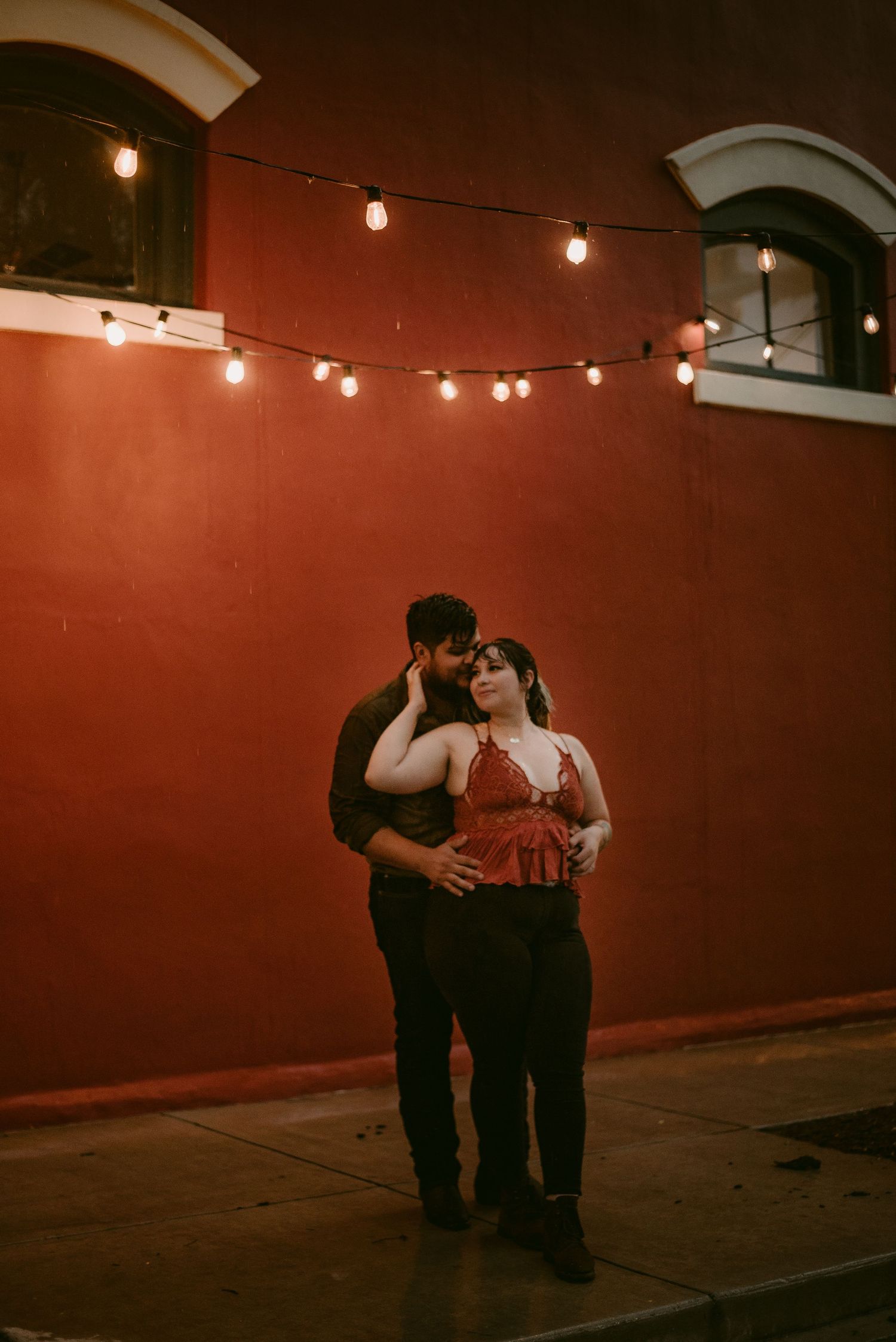 Katy Montoya Photography - Kenedy, Texas Photographer - Downtown Rainy Day Couples Session in Seguin, Texas