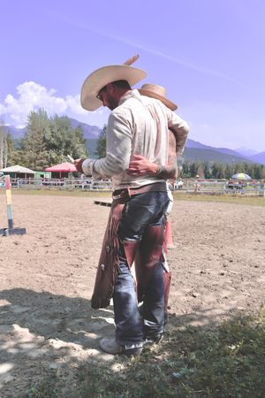 Cowboy Pair Photo Art Lavender