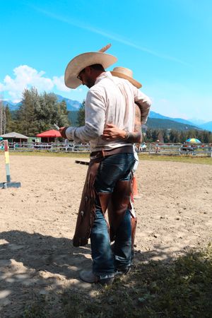 Cowboy Pair Photo Art Blue