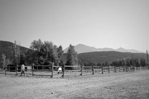 Girl and Ranch Fence Photo Art