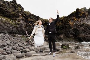 Borrowed wedding clothes for a wedding in Iceland