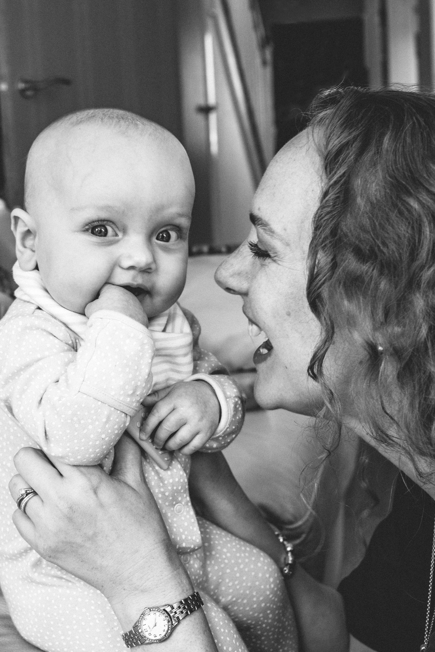 mum and baby black and white