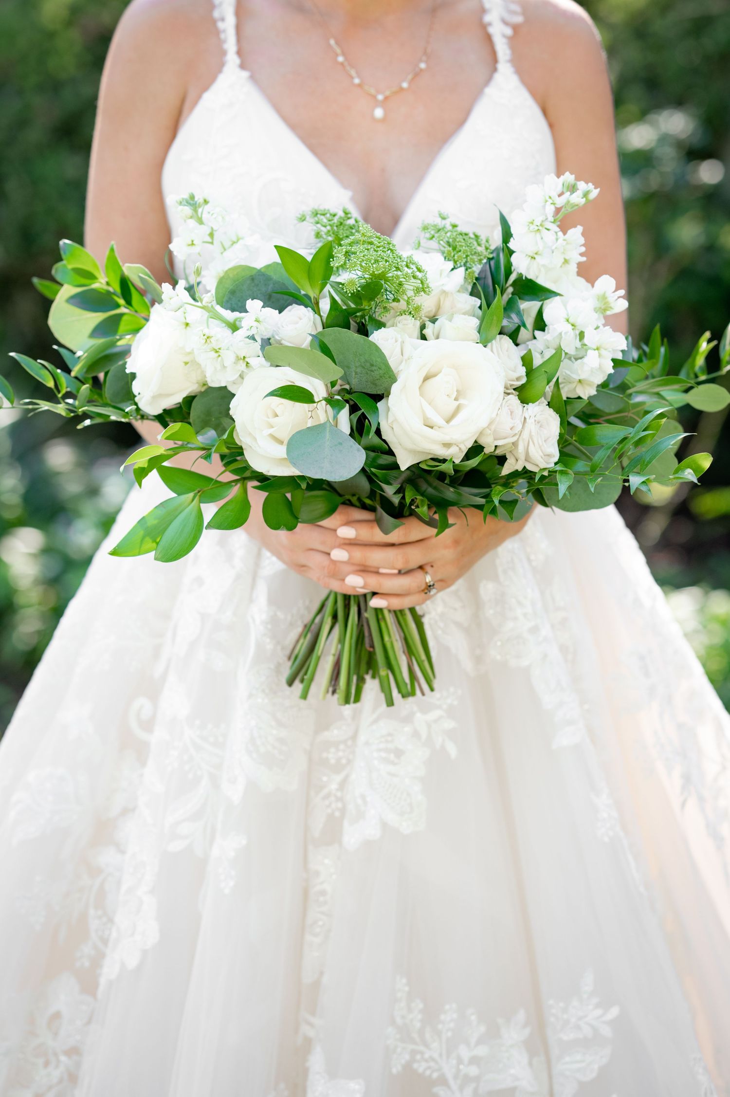 Bride holding bouquet