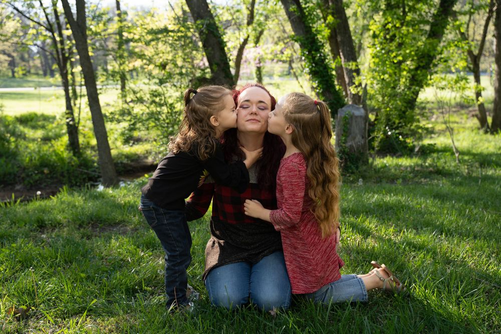 A mother and her two daughters