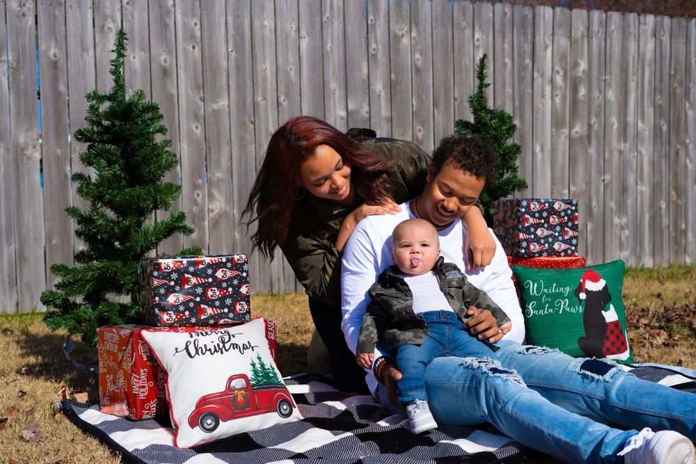 A young family at Christmas