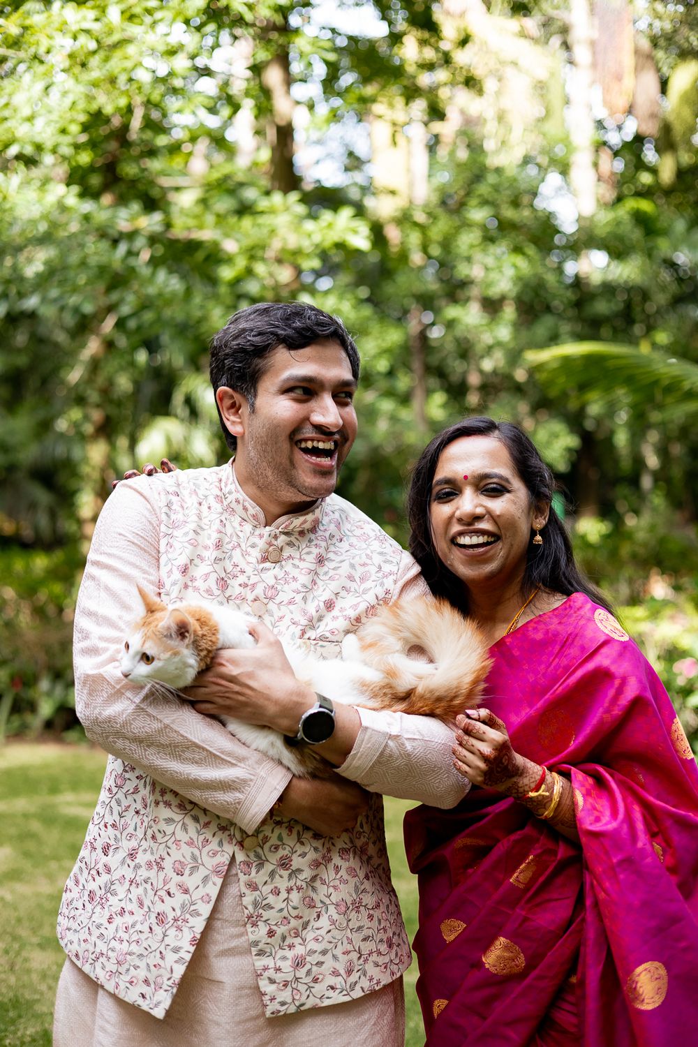 A South Indian Bengali wedding with a pet cat at Taj West End, Bengaluru