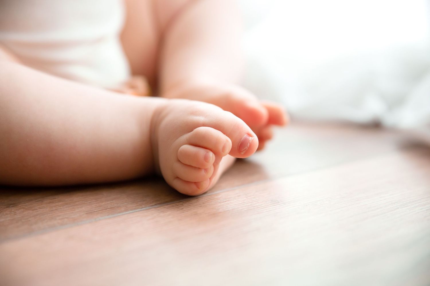 close up of baby toes