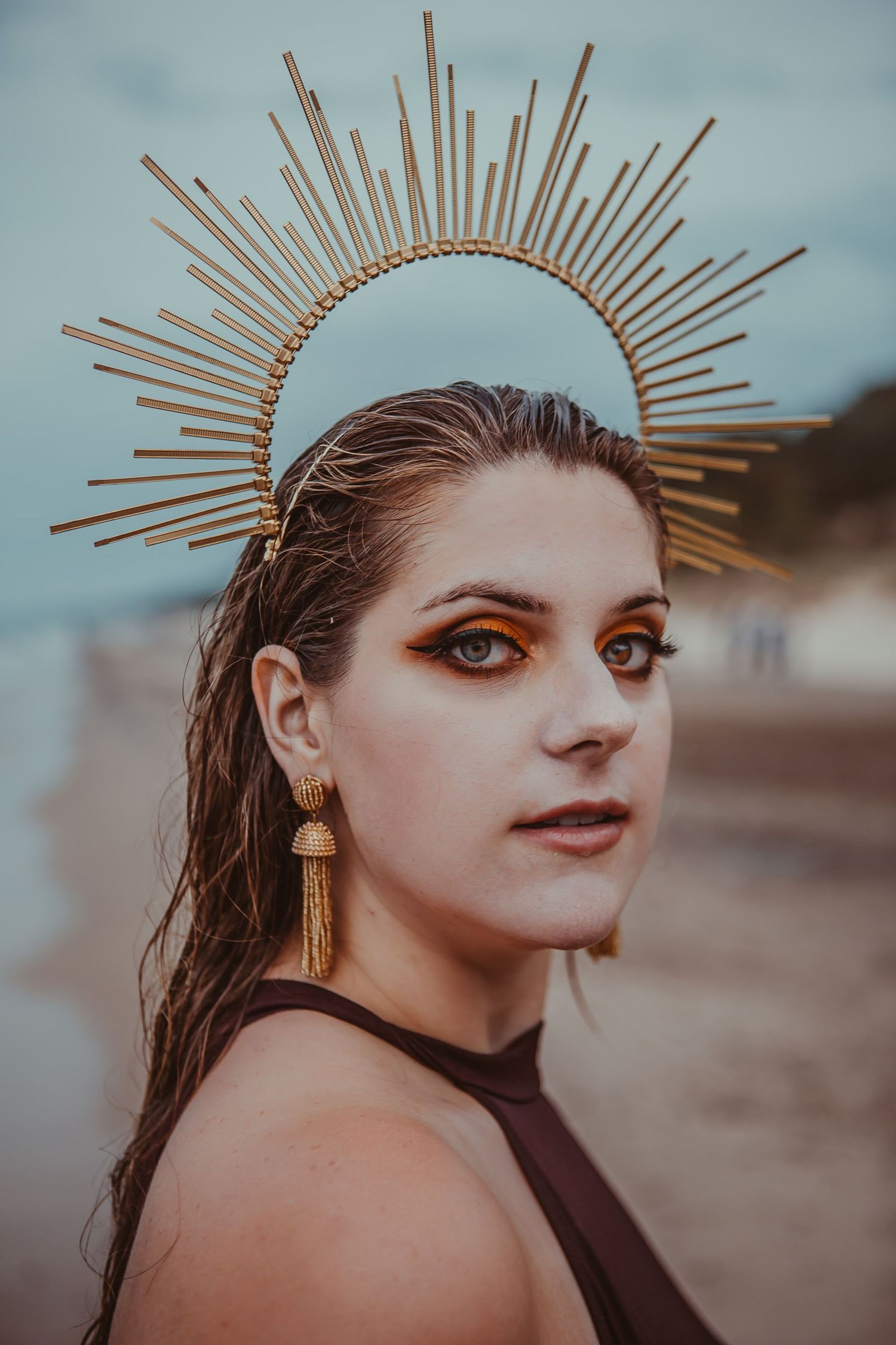 model indiana dunes state park water photography halo crown