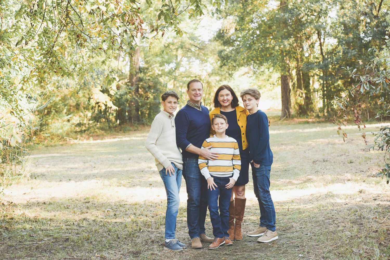 Family session with teen boys at Kickerello Nature Preserve