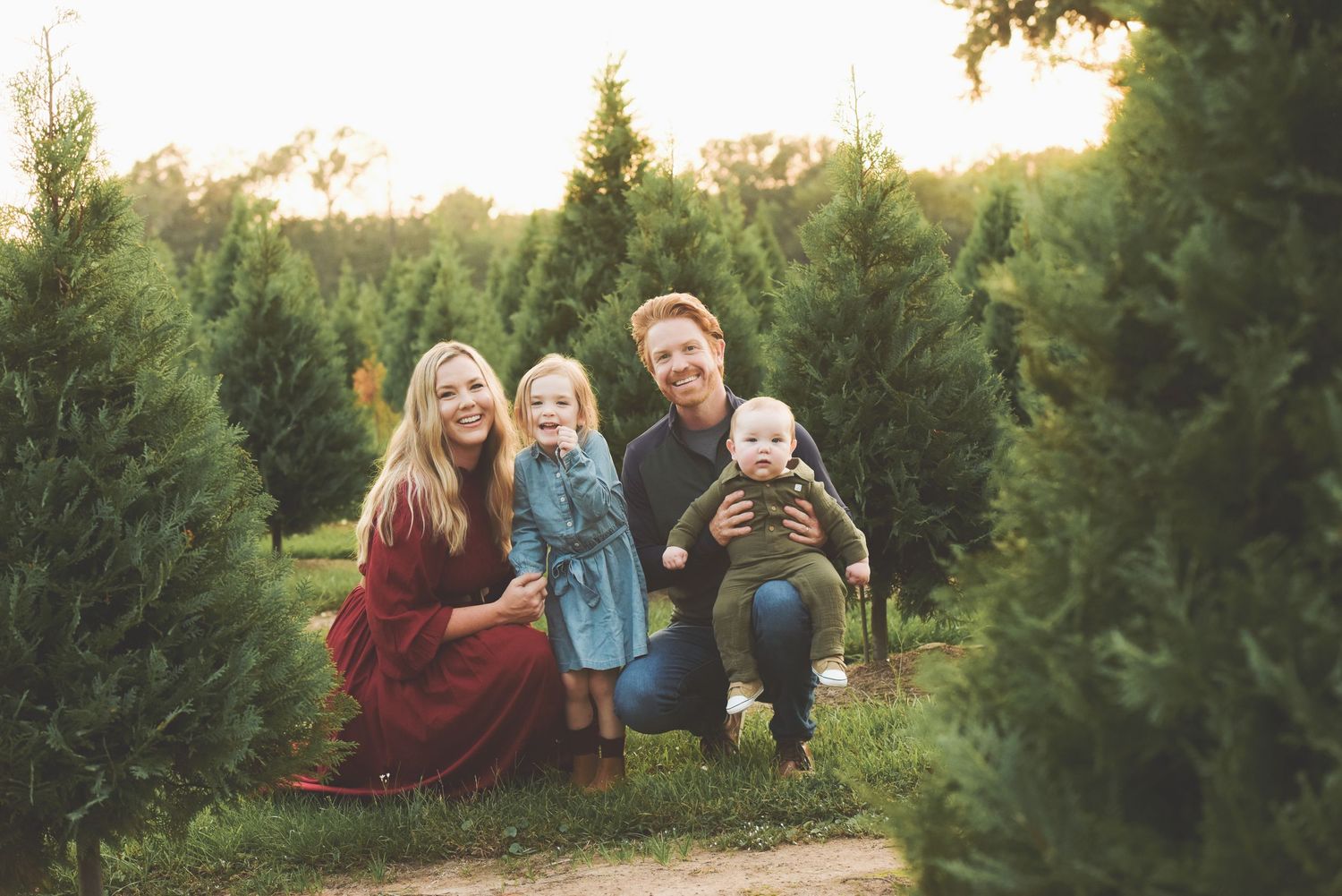 Family session at Christmas time Old time Tree Farm