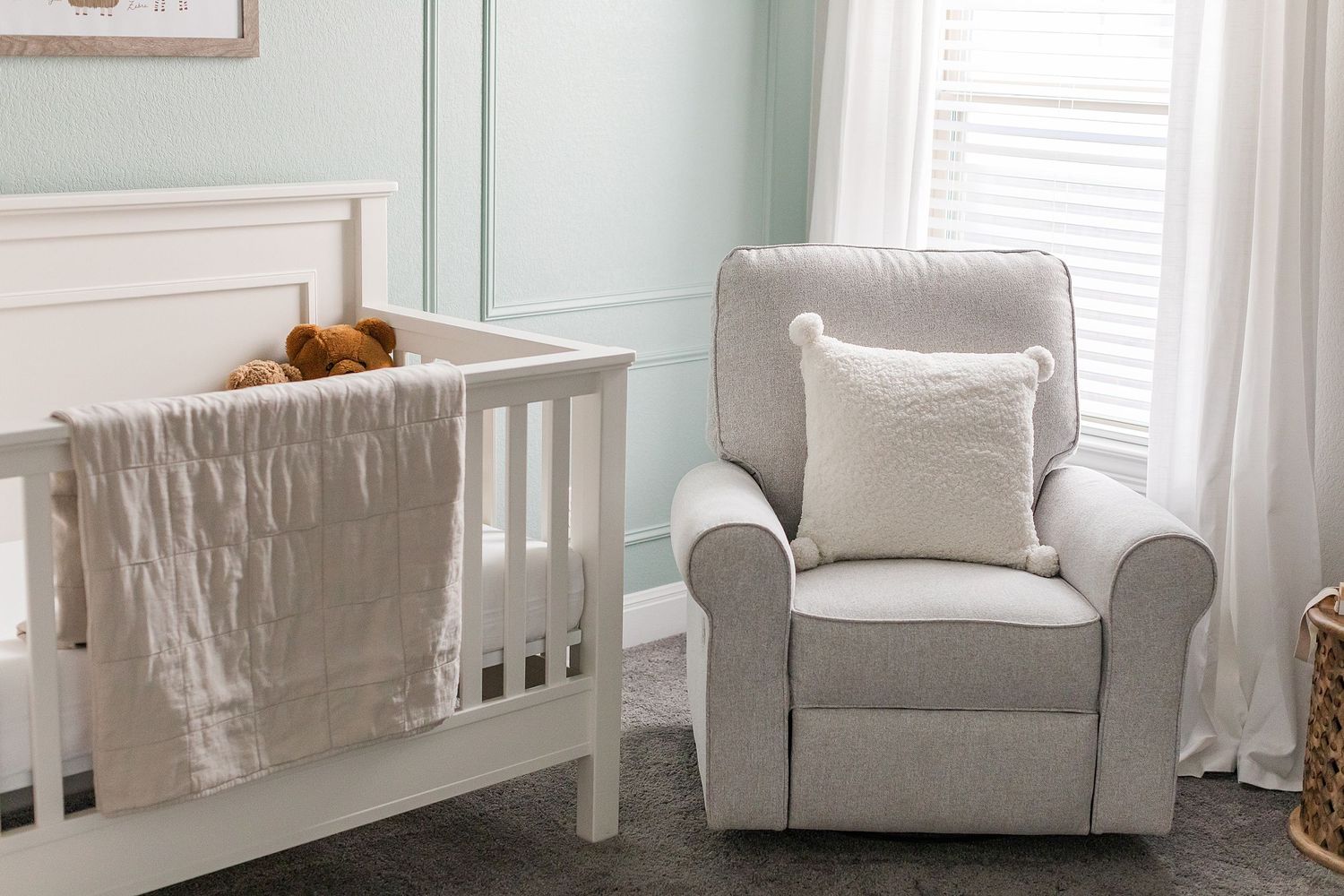 A calm, serene nursery for baby boy in Austin, Texas