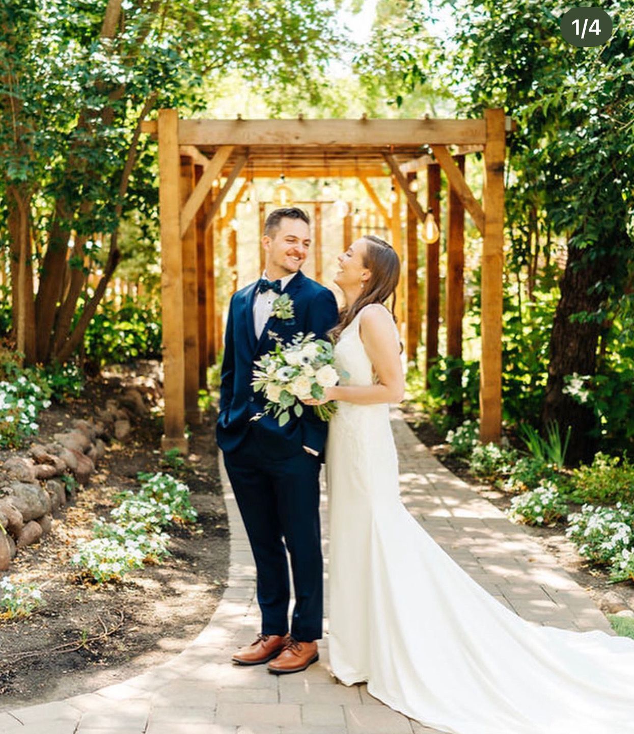 A couple just married, in Sutter Creek, filled with happiness and romance.