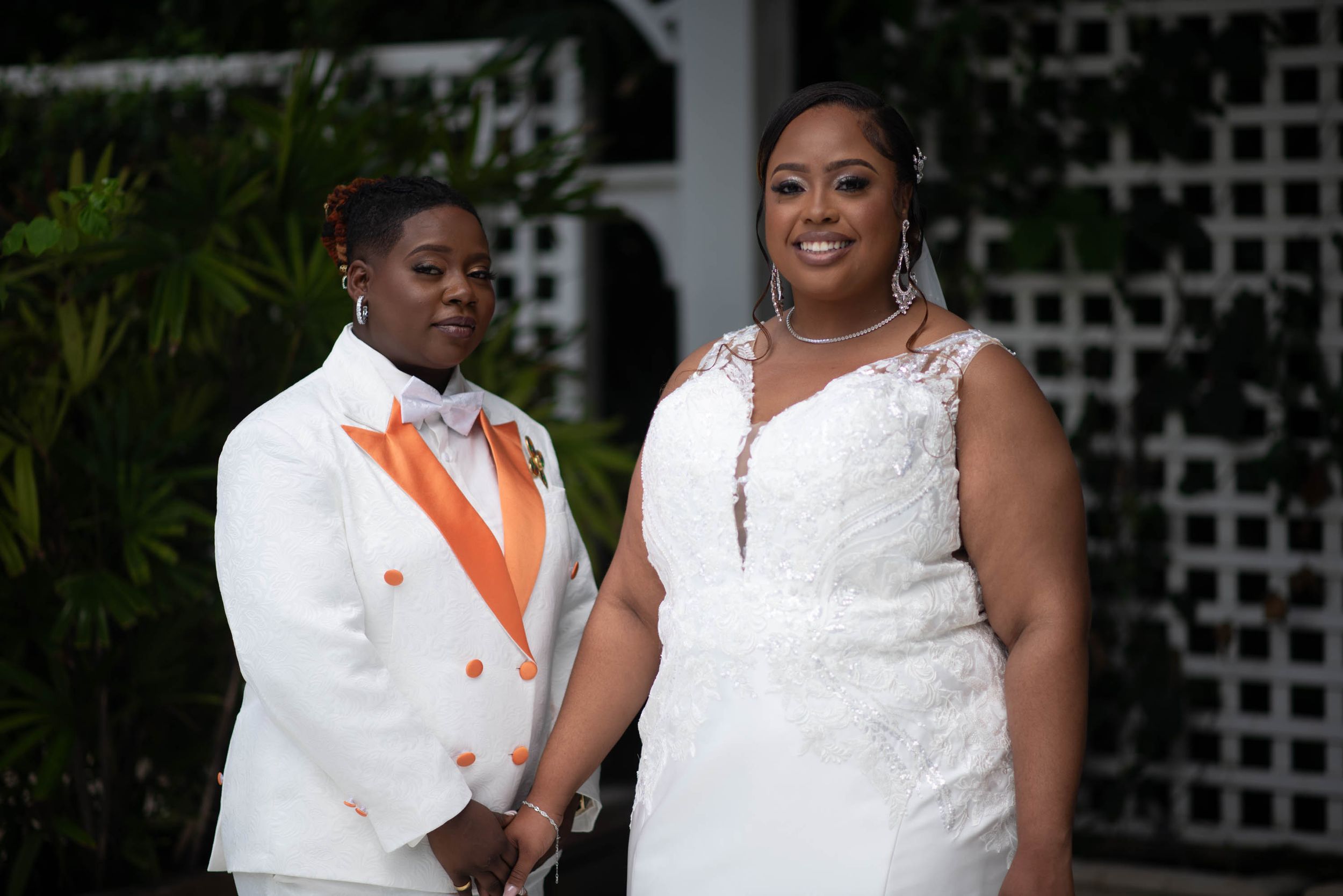 wedding photographer with same sex couple in Miami Florida on a sunny day
