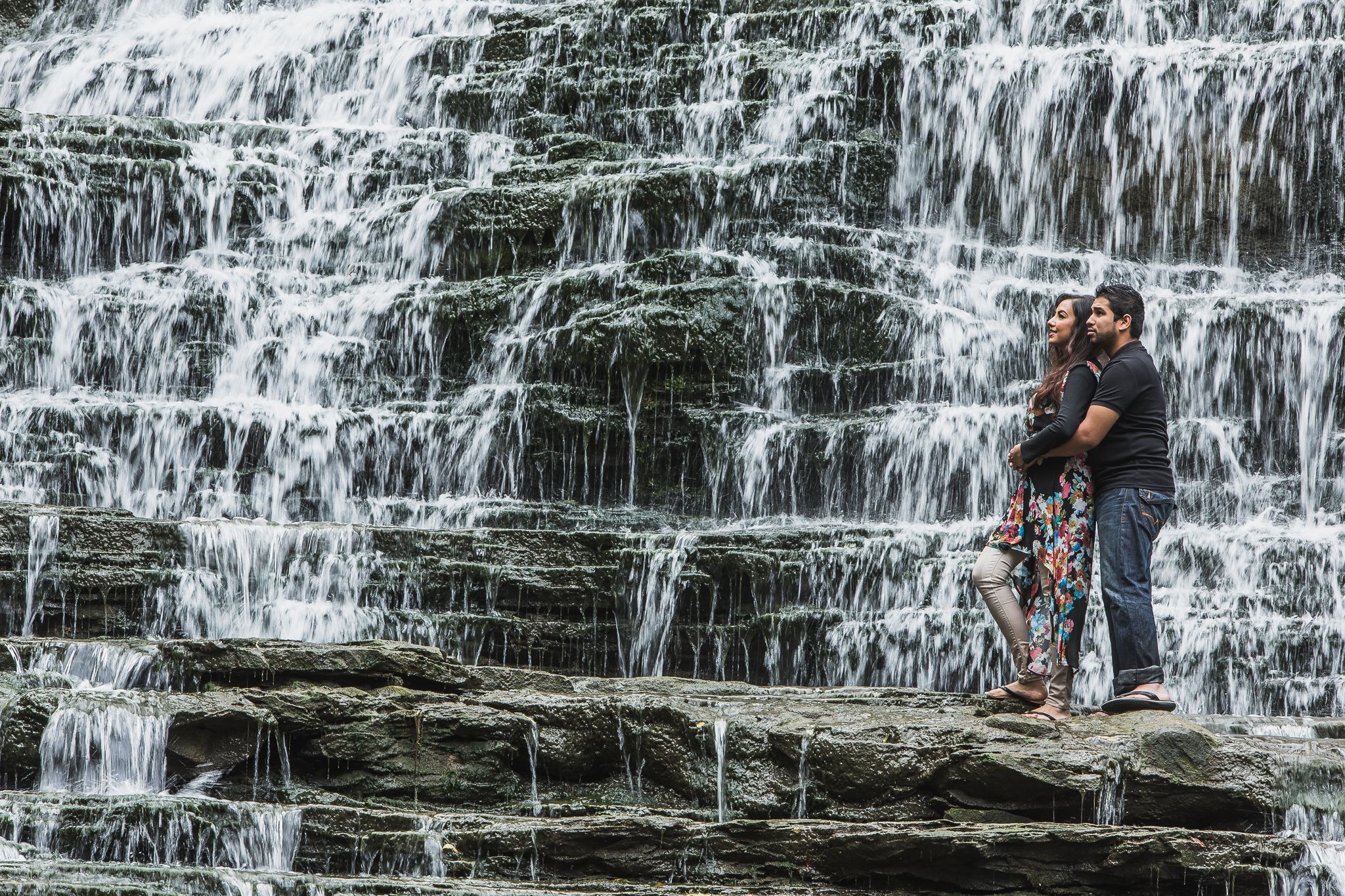 Engagement at Sherman Waterfall in Hamilton