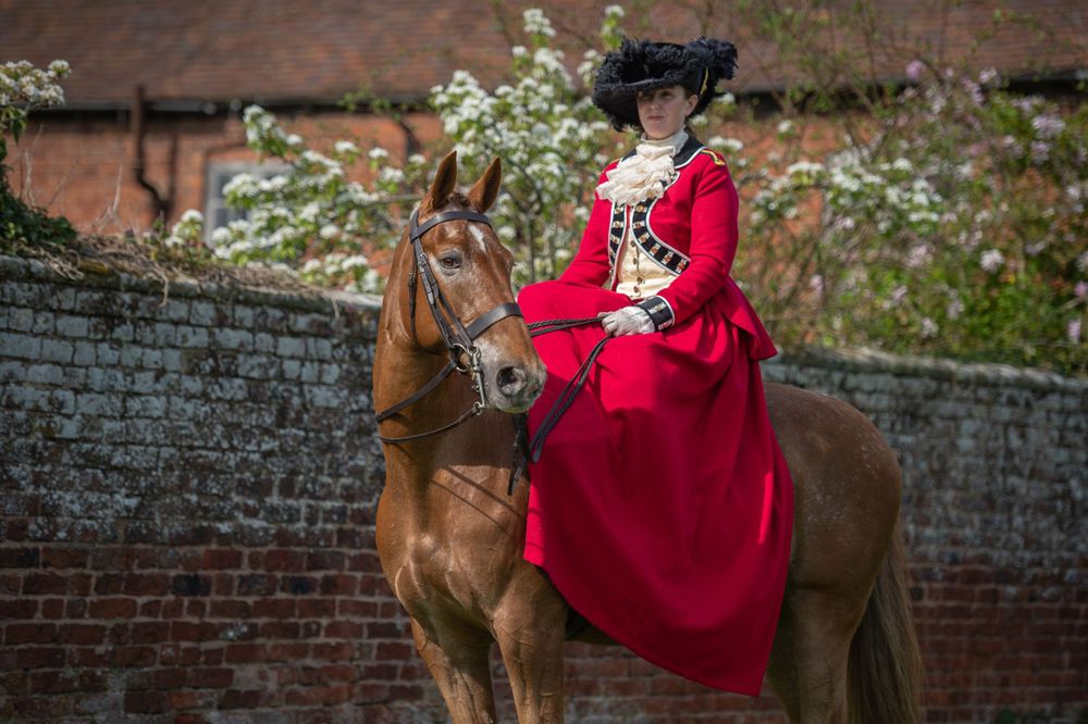 Hannah at My Fair Lady Photography - Equine and Dog Photographer - Side Saddle horse and rider photographed at a house