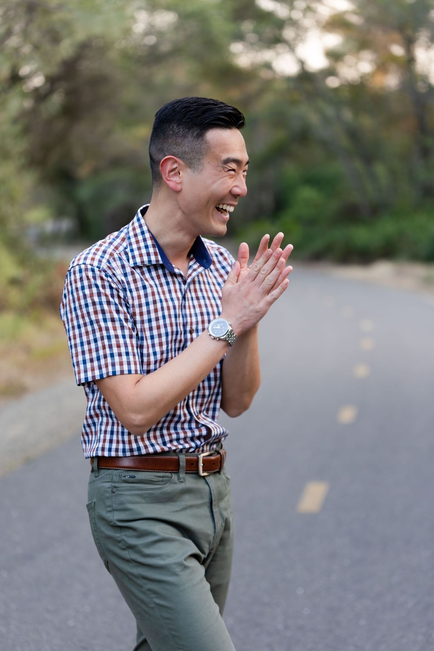 Headshot, Folsom, California, Business Casual on bike path