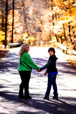 mom and son, halloween mini