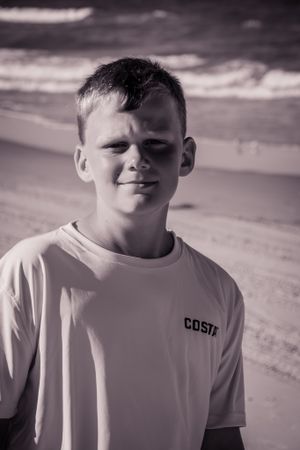 at beach, waves