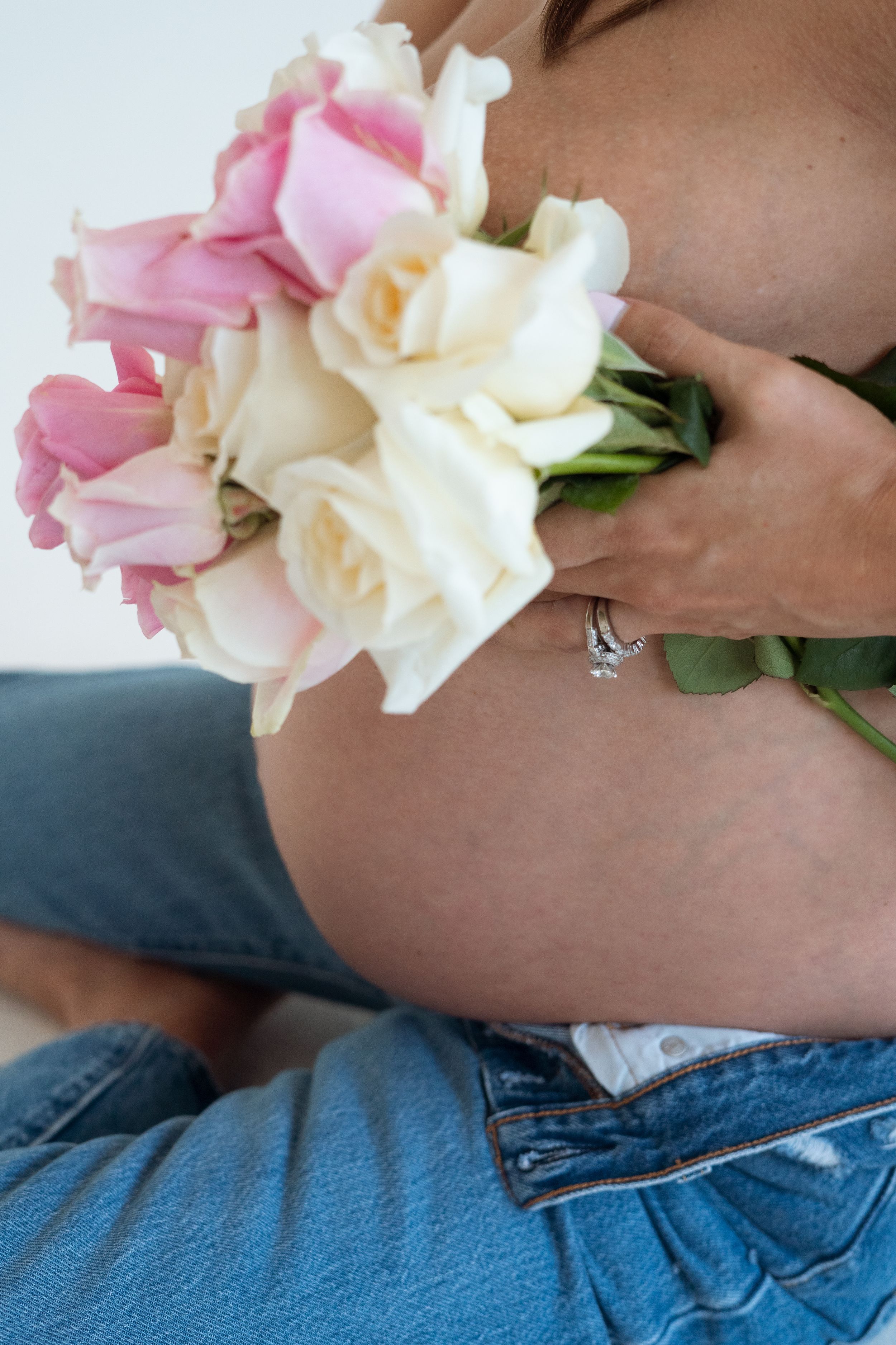 flower maternity shoot